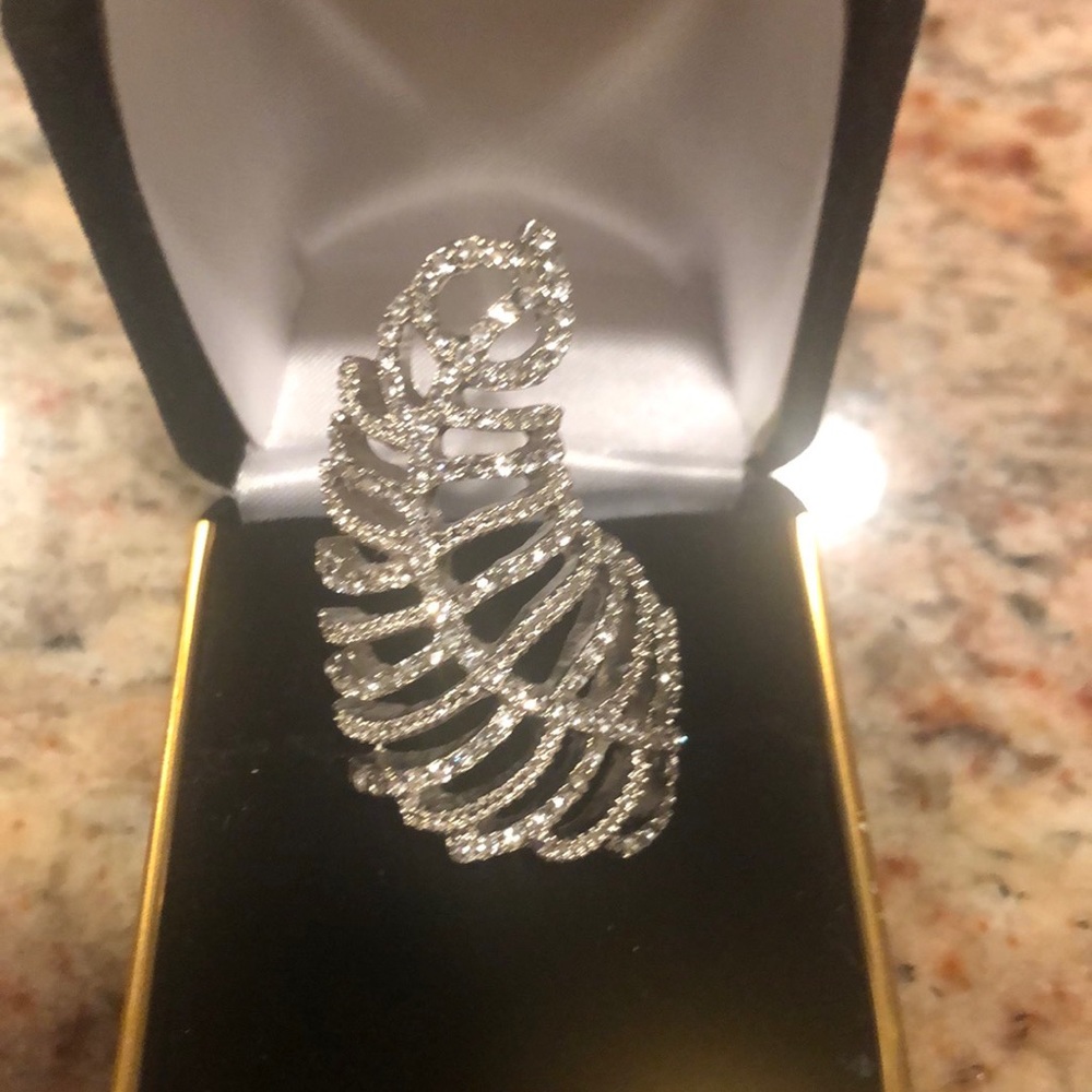 Silver Leaf Ring - image 1